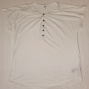 White Button Up Tee